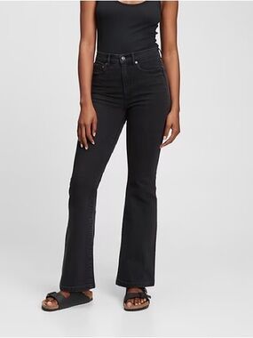 GAP Black High-Rise Flare Jeans